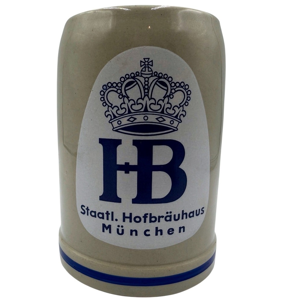 Hofbrauhaus Munchen HB Beer Stein 0.5L Original KING Germany Stoneware Mug Grey